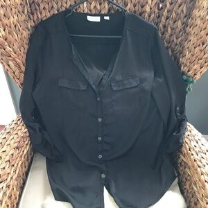 Black silky shirt